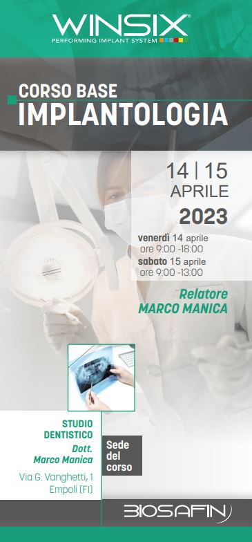 CORSO BASE IMPLANTOLOGIA – Empoli, 14-15 Aprile 2023